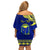 Personalised Fiji Natabua High School Family Matching Off Shoulder Short Dress and Hawaiian Shirt Fijian Tapa Pattern LT14 - Polynesian Pride