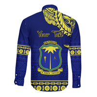Personalised Fiji Natabua High School Long Sleeve Button Shirt Fijian Tapa Pattern LT14 - Polynesian Pride