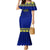 Personalised Fiji Natabua High School Mermaid Dress Fijian Tapa Pattern LT14 Women Blue - Polynesian Pride