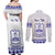 Personalised Fiji Labasa College Couples Matching Off Shoulder Maxi Dress and Long Sleeve Button Shirt Fijian Tapa Pattern LT14 - Polynesian Pride