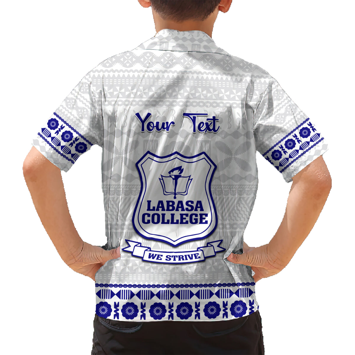 Personalised Fiji Labasa College Kid Hawaiian Shirt Fijian Tapa Pattern LT14 - Polynesian Pride