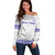 Personalised Fiji Labasa College Off Shoulder Sweater Fijian Tapa Pattern LT14 Women White - Polynesian Pride