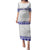 Personalised Fiji Labasa College Puletasi Fijian Tapa Pattern LT14 Long Dress White - Polynesian Pride