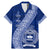 Personalised Fiji Queen Victoria School Family Matching Mermaid Dress and Hawaiian Shirt Fijian Tapa Pattern LT14 Dad's Shirt - Short Sleeve Blue - Polynesian Pride