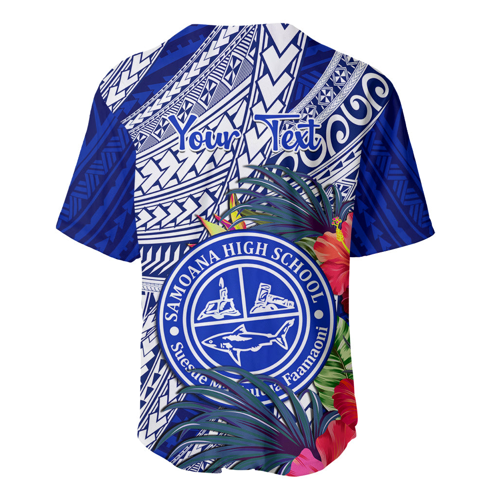 Personalised Samoana High School Baseball Jersey American Samoa Schools Polynesian Tropical Flowers LT14 - Polynesian Pride