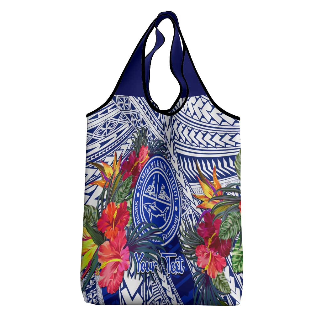 Personalised Samoana High School Grocery Bag American Samoa Schools Polynesian Tropical Flowers