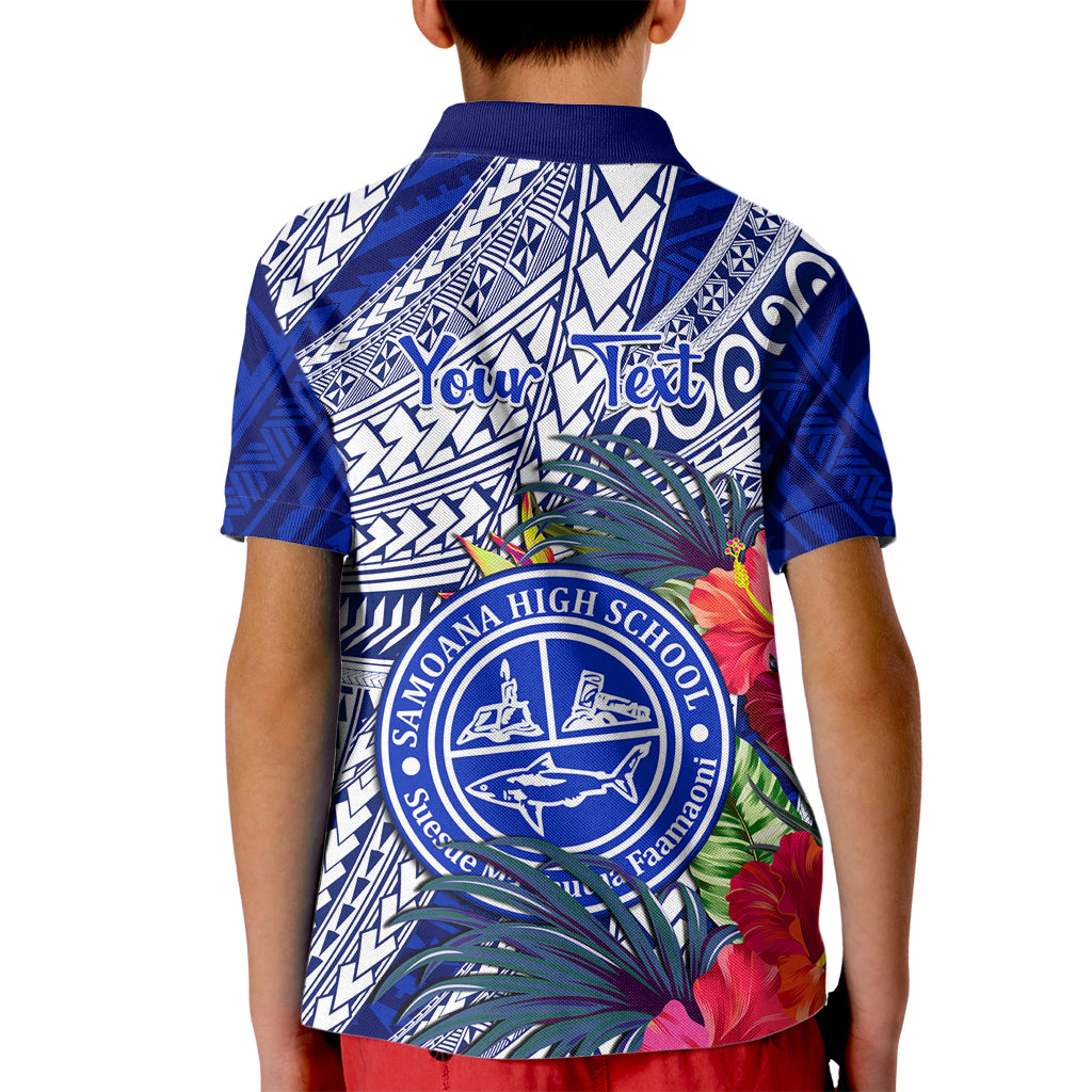 Personalised Samoana High School Kid Polo Shirt American Samoa Schools Polynesian Tropical Flowers LT14 - Polynesian Pride