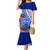 Personalised Samoana High School Mermaid Dress American Samoa Schools Polynesian Tropical Flowers LT14 Women Blue - Polynesian Pride