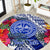 Personalised Samoana High School Round Carpet American Samoa Schools Polynesian Tropical Flowers LT14 Blue - Polynesian Pride