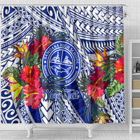 Personalised Samoana High School Shower Curtain American Samoa Schools Polynesian Tropical Flowers LT14 - Polynesian Pride