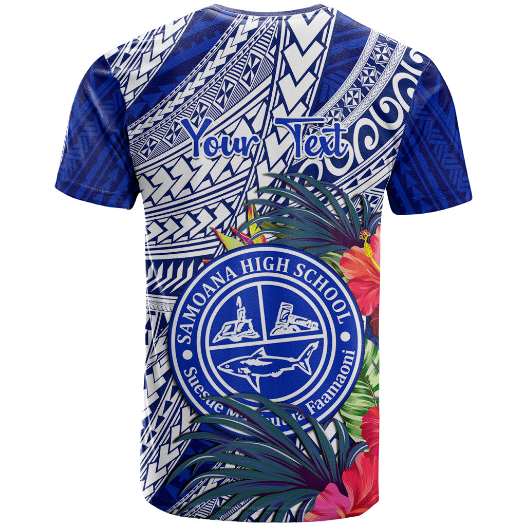 Personalised Samoana High School T Shirt American Samoa Schools Polynesian Tropical Flowers LT14 - Polynesian Pride