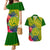 Personalised Leone High School Couples Matching Mermaid Dress and Hawaiian Shirt American Samoa Schools Polynesian Tropical Flowers LT14 Green - Polynesian Pride