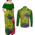 Personalised Leone High School Couples Matching Off Shoulder Maxi Dress and Long Sleeve Button Shirt American Samoa Schools Polynesian Tropical Flowers LT14 - Polynesian Pride