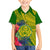 Personalised Leone High School Family Matching Off Shoulder Maxi Dress and Hawaiian Shirt American Samoa Schools Polynesian Tropical Flowers LT14 Son's Shirt Green - Polynesian Pride