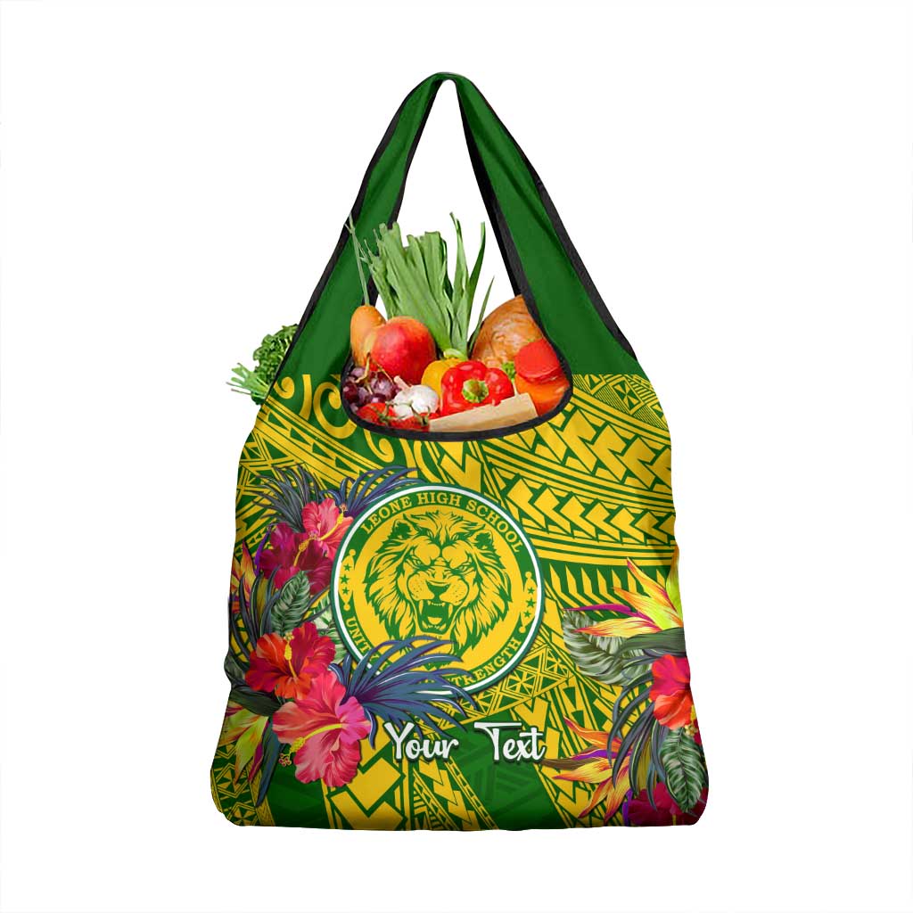 Personalised Leone High School Grocery Bag American Samoa Schools Polynesian Tropical Flowers