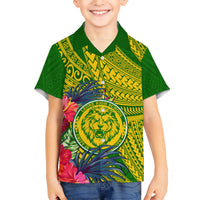 Personalised Leone High School Kid Hawaiian Shirt American Samoa Schools Polynesian Tropical Flowers LT14 Kid Green - Polynesian Pride
