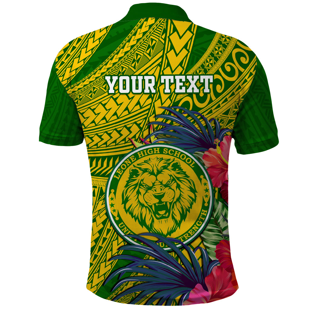 Personalised Leone High School Polo Shirt American Samoa Schools Polynesian Tropical Flowers LT14 - Polynesian Pride