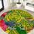 Personalised Leone High School Round Carpet American Samoa Schools Polynesian Tropical Flowers LT14 Green - Polynesian Pride