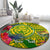 Personalised Leone High School Round Carpet American Samoa Schools Polynesian Tropical Flowers LT14 - Polynesian Pride