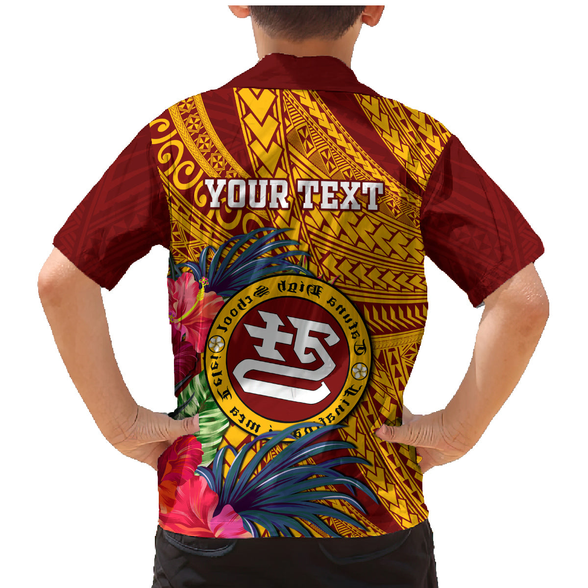 Personalised Tafuna High School Family Matching Mermaid Dress and Hawaiian Shirt American Samoa Schools Polynesian Tropical Flowers LT14 - Polynesian Pride