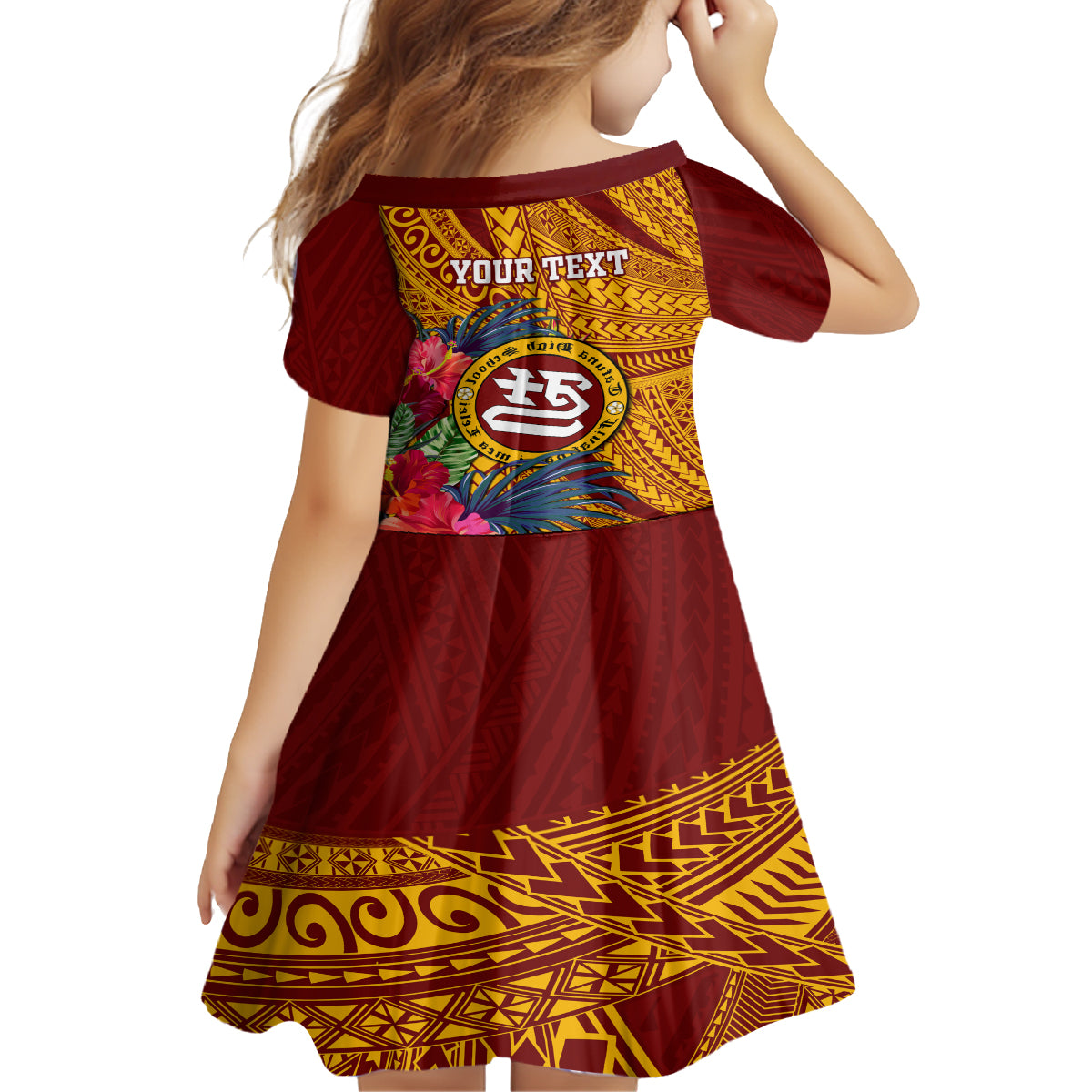 Personalised Tafuna High School Family Matching Off Shoulder Maxi Dress and Hawaiian Shirt American Samoa Schools Polynesian Tropical Flowers LT14 - Polynesian Pride