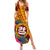 Personalised Tafuna High School Family Matching Summer Maxi Dress and Hawaiian Shirt American Samoa Schools Polynesian Tropical Flowers LT14 Mom's Dress Maroon - Polynesian Pride