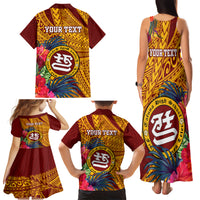 Personalised Tafuna High School Family Matching Tank Maxi Dress and Hawaiian Shirt American Samoa Schools Polynesian Tropical Flowers LT14 - Polynesian Pride