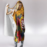 Personalised Tafuna High School Hooded Blanket American Samoa Schools Polynesian Tropical Flowers LT14 - Polynesian Pride