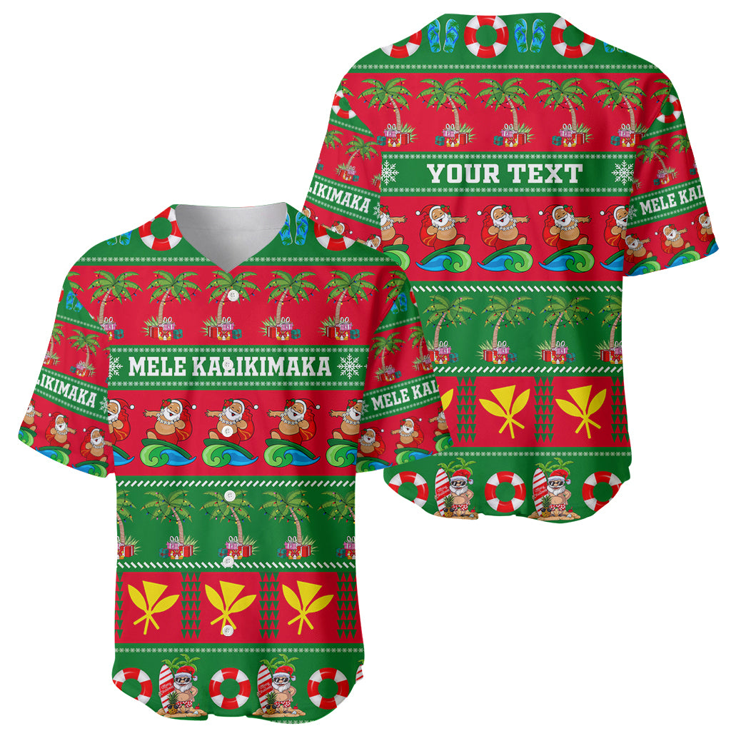 Personalised Hawaii Christmas Baseball Jersey Mele Kalikimaka LT14 - Polynesian Pride