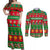 Personalised Hawaii Christmas Couples Matching Off Shoulder Maxi Dress and Long Sleeve Button Shirt Mele Kalikimaka LT14 Green - Polynesian Pride