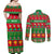Personalised Hawaii Christmas Couples Matching Off Shoulder Maxi Dress and Long Sleeve Button Shirt Mele Kalikimaka LT14 - Polynesian Pride