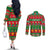 Personalised Hawaii Christmas Couples Matching Off The Shoulder Long Sleeve Dress and Long Sleeve Button Shirt Mele Kalikimaka LT14 - Polynesian Pride