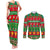 Personalised Hawaii Christmas Couples Matching Tank Maxi Dress and Long Sleeve Button Shirt Mele Kalikimaka LT14 Green - Polynesian Pride