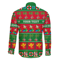 Personalised Hawaii Christmas Family Matching Off Shoulder Short Dress and Hawaiian Shirt Mele Kalikimaka LT14 - Polynesian Pride