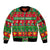 Personalised Hawaii Christmas Sleeve Zip Bomber Jacket Mele Kalikimaka LT14 Unisex Green - Polynesian Pride