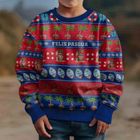 Personalised Guam Christmas Kid Ugly Christmas Sweater Felis Pasgua LT14 - Polynesian Pride