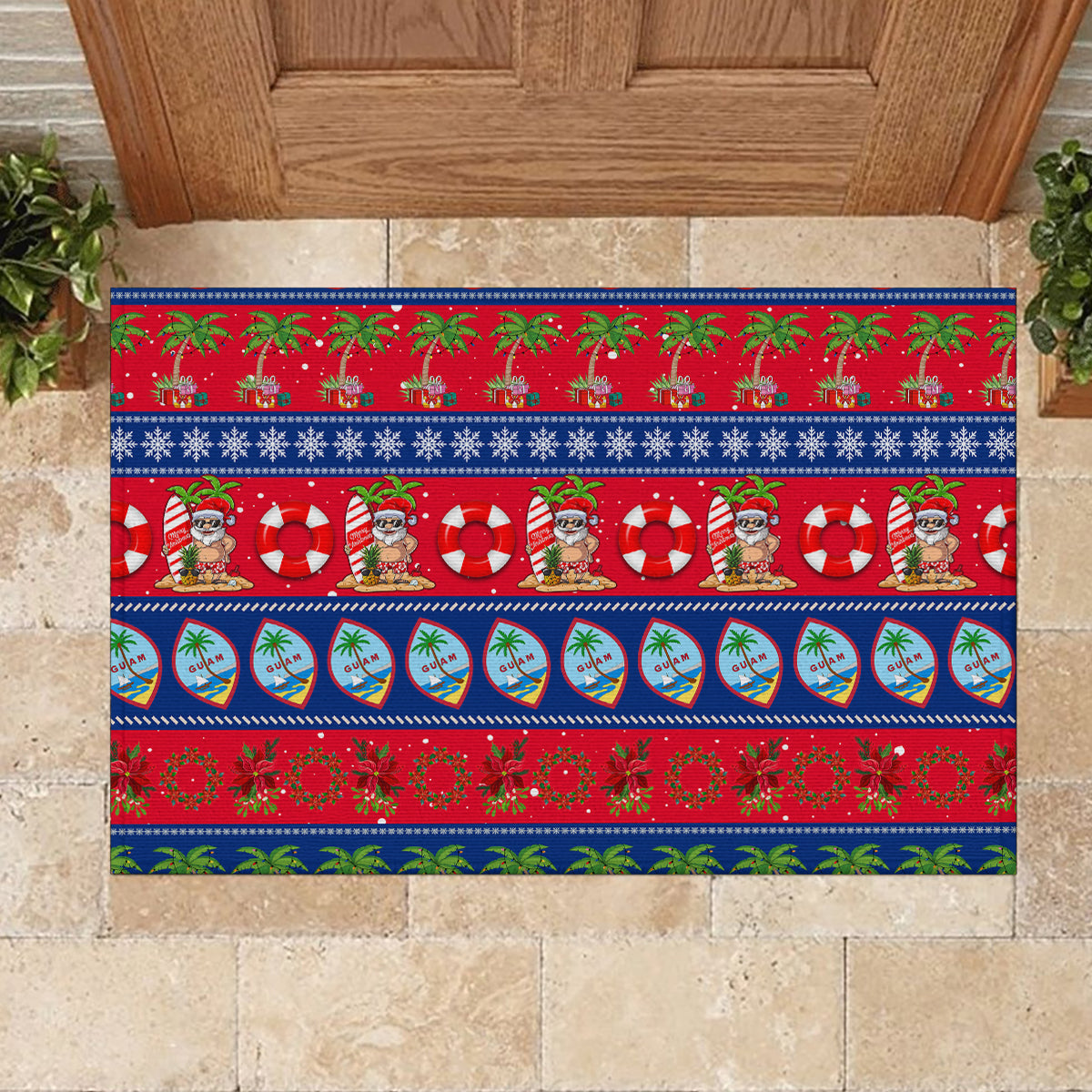 Guam Christmas Rubber Doormat Felis Pasgua LT14 - Polynesian Pride