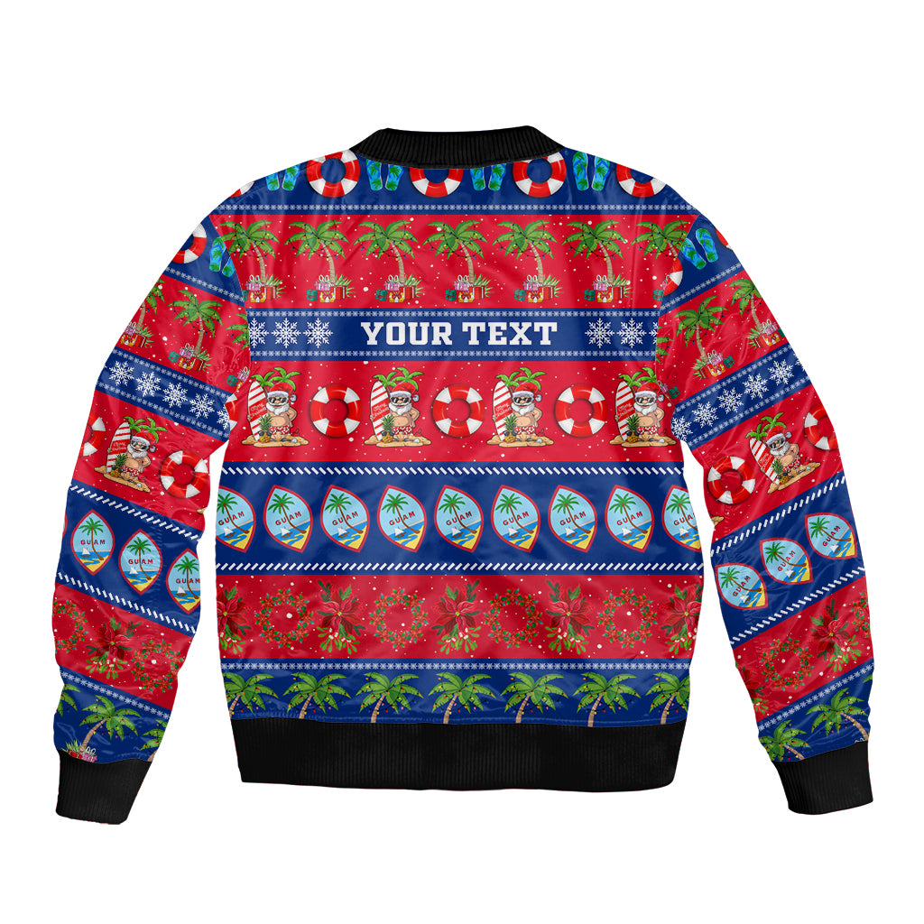 Personalised Guam Christmas Sleeve Zip Bomber Jacket Felis Pasgua LT14 - Polynesian Pride
