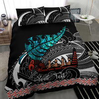 Personalised New Zealand Waka Bedding Set Aotearoa Maori Silver Fern Pattern LT14 - Polynesian Pride
