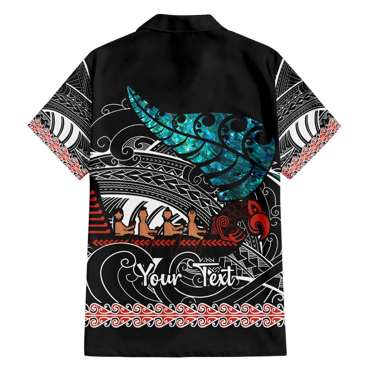 Personalised New Zealand Waka Family Matching Long Sleeve Bodycon Dress and Hawaiian Shirt Aotearoa Maori Silver Fern Pattern LT14 - Polynesian Pride