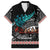 Personalised New Zealand Waka Family Matching Summer Maxi Dress and Hawaiian Shirt Aotearoa Maori Silver Fern Pattern LT14 Dad's Shirt - Short Sleeve Black - Polynesian Pride