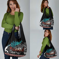 Personalised New Zealand Waka Grocery Bag Aotearoa Maori Silver Fern Pattern LT14 - Polynesian Pride