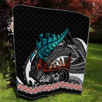 Personalised New Zealand Waka Quilt Aotearoa Maori Silver Fern Pattern LT14 - Polynesian Pride