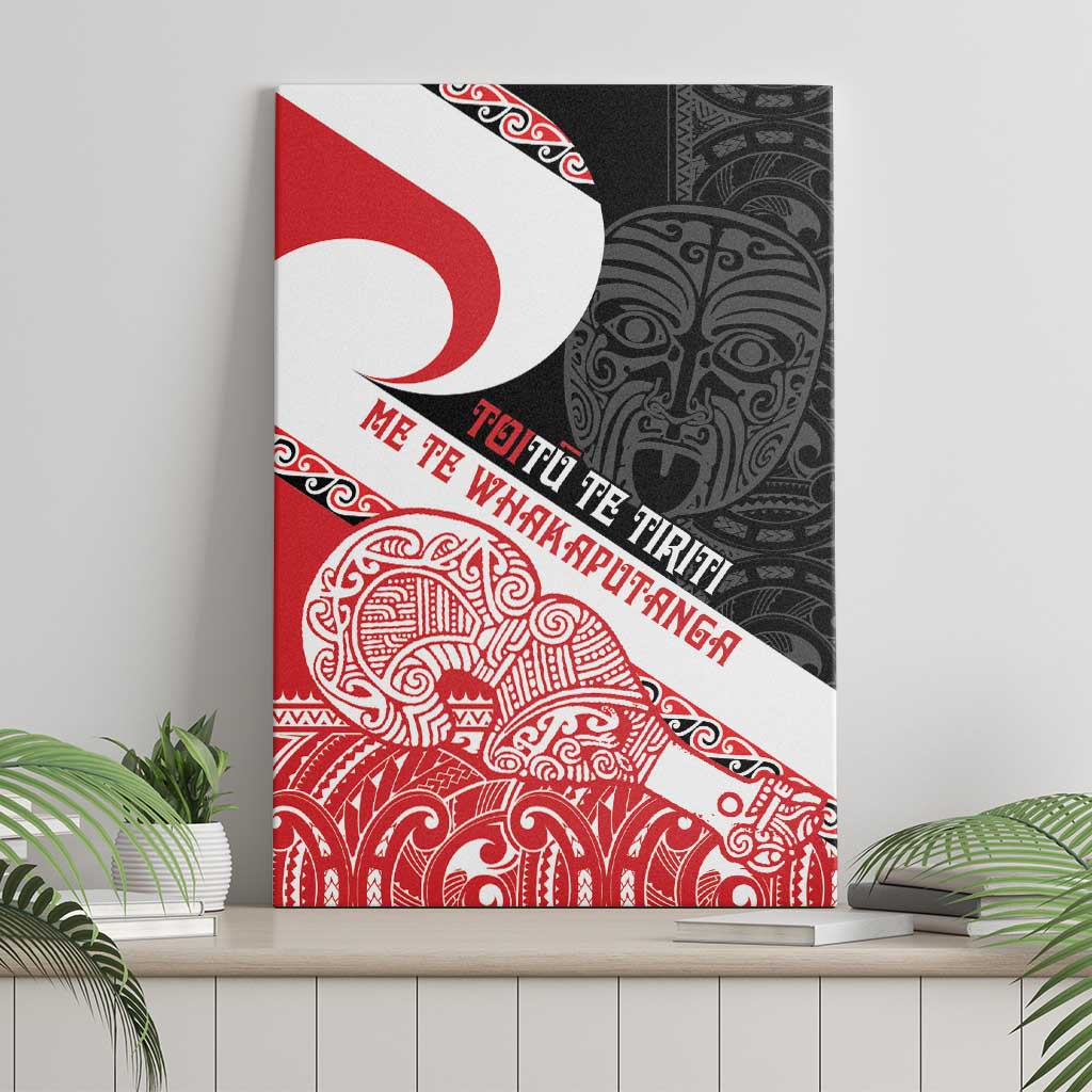 Toitu Te Tiriti Me Te Whakaputanga Canvas Wall Art Maori Wahaika With Haka Face LT14 - Polynesian Pride