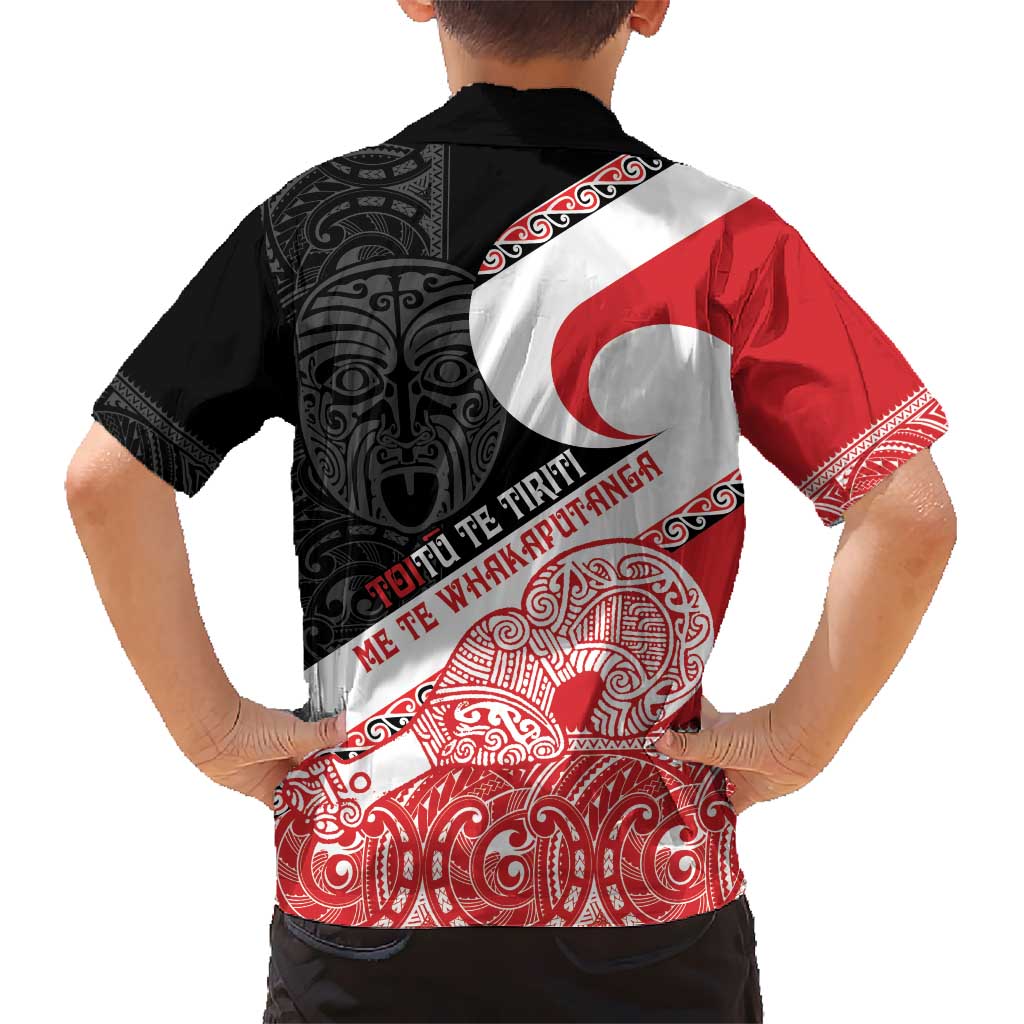Toitu Te Tiriti Me Te Whakaputanga Hawaiian Shirt Maori Wahaika With Haka Face LT14 - Polynesian Pride