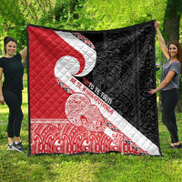 Toitu Te Tiriti Me Te Whakaputanga Quilt Maori Wahaika With Haka Face