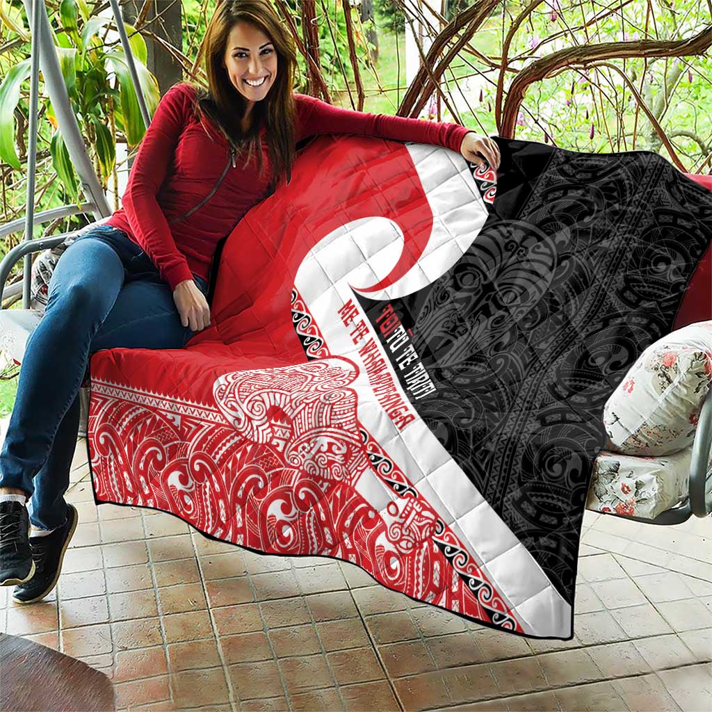Toitu Te Tiriti Me Te Whakaputanga Quilt Maori Wahaika With Haka Face