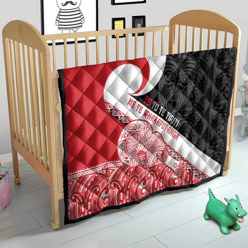 Toitu Te Tiriti Me Te Whakaputanga Quilt Maori Wahaika With Haka Face