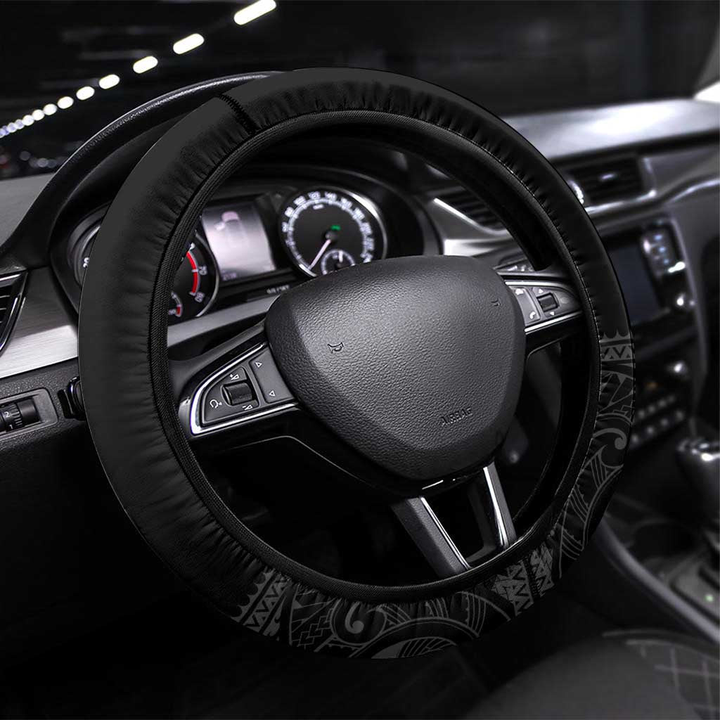 Toitu Te Tiriti Me Te Whakaputanga Steering Wheel Cover Maori Wahaika With Haka Face LT14 Universal Fit Red - Polynesian Pride