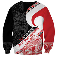 Toitu Te Tiriti Me Te Whakaputanga Sweatshirt Maori Wahaika With Haka Face LT14 - Polynesian Pride